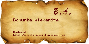 Bohunka Alexandra névjegykártya