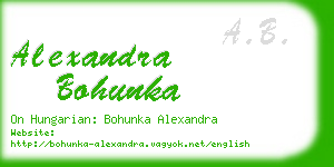 alexandra bohunka business card